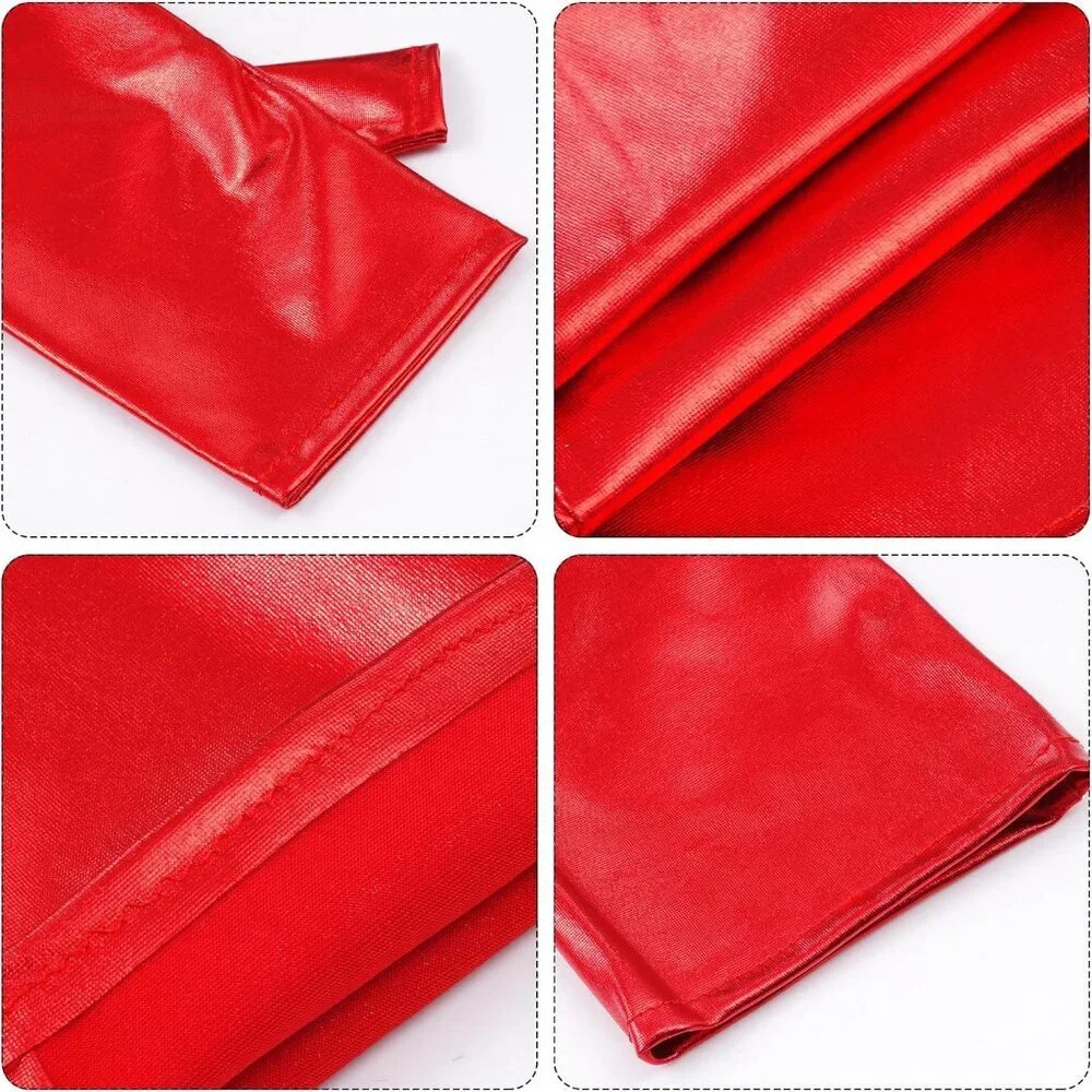 Women's Long Metallic Shiny Fingerless Gloves Red Party Halloween Costume